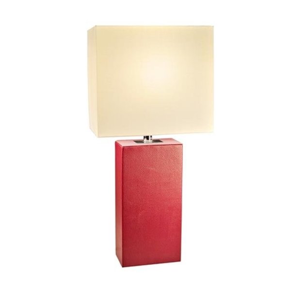 All The Rages All The RagesLT1025-RED Modern Leather Table Lamp - Red LT1025-RED